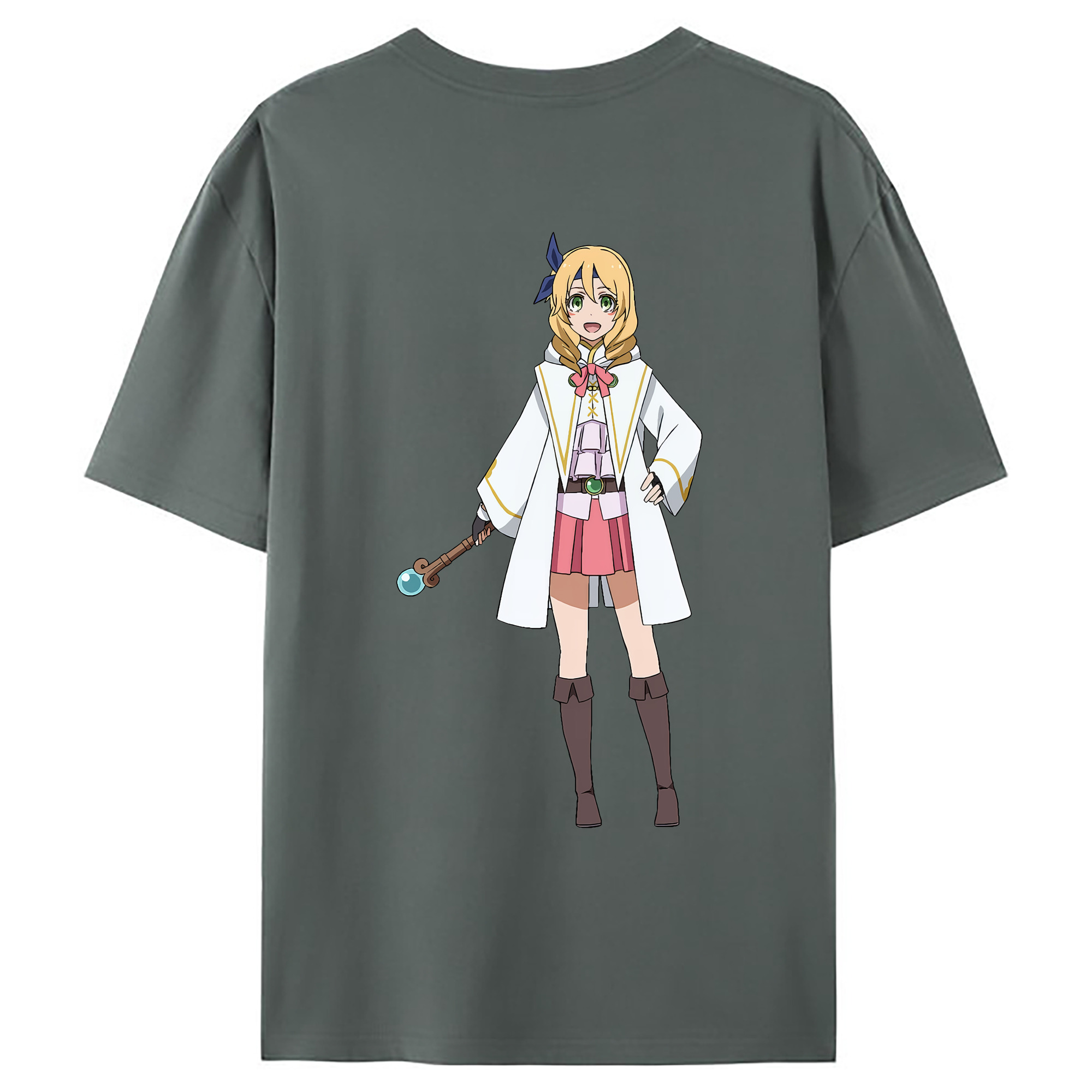 （画像用） 転スラ Regarding Reincarnated to Slime 綿100％ メンズ半袖Tシャツ（バックプリント） 通気性